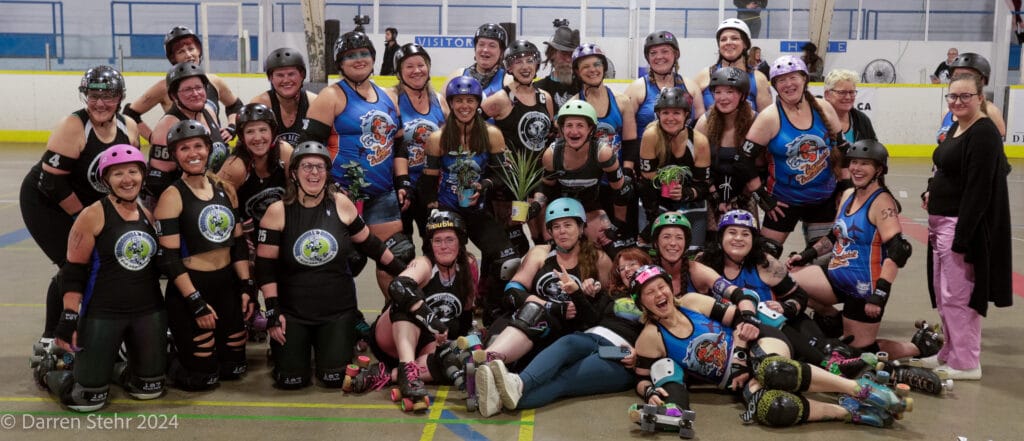 Bombshell Battalion vs Nipissing Roller Derby April 27th, 2024