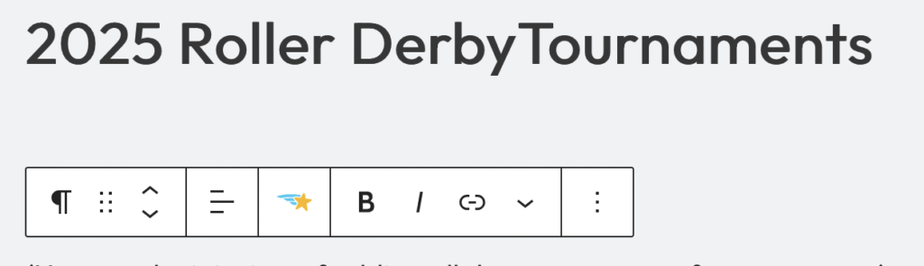 2025 Roller DerbyTournaments
